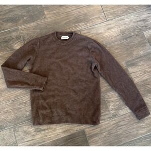Taylor Stitch Lodge Yak Wool Crewneck Sweater Mens Small 38 Brown